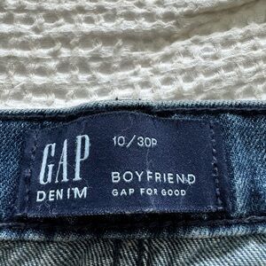Gap- distressed boyfriend crop jeans. 10/30 petite